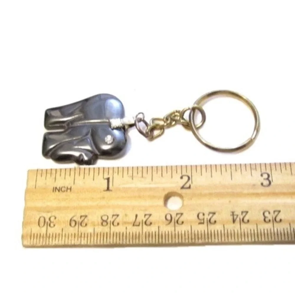 Hematite Gem‎ Elephant Love Key Chain